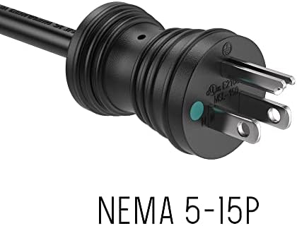 Кабел захранващ кабел северна америка болничен клас Leader 5-15 P за IEC320 C13 (15 фута (1 опаковка), черен 14 AWG)