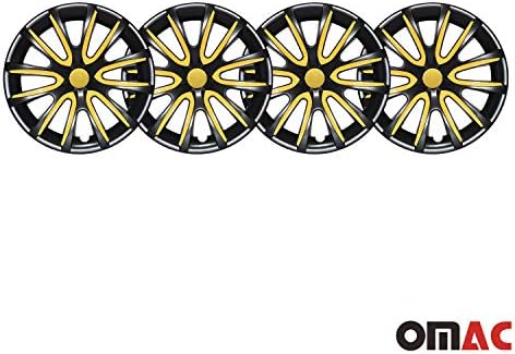Джантите OMAC 16 инча за GMC Sierra Черно-жълти и 4 бр. Капака Джанти - Шапки ступиц - Подмяна на външната повърхност