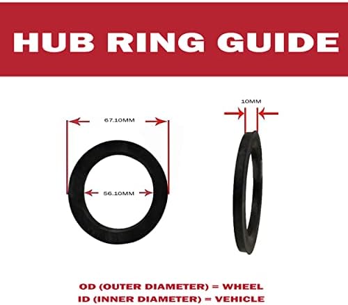 Джанти аксесоари Комплект части от 4-те центрирующих пръстените на главината с диаметър от 70,30 мм до 56,10 мм, поликарбонат (Пръстен на главината на колелото, 4 комплек?