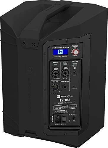 Electro-Voice EVERSE 8 8-Инчов Двухполосный говорител на батерии с Bluetooth, автоматично подавлением обратна връзка и приглушением музика, черен