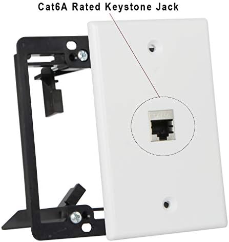 Стенни плоча Wi4You Cat6 с 1 порт, RJ-45, стенни табела с бял цвят с монтаж за монтиране на стена за ниско напрежение и е напълно экранированным клъстер соединителем основа c