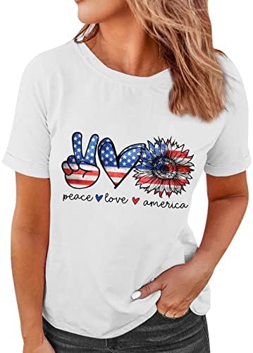 Ризи 4 юли, Женска Тениска С Флага на САЩ, Ежедневни Летни Блузи, тениски с Къс ръкав, Патриотическая Удобна Свободна