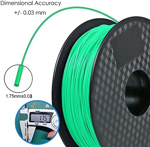 2 опаковки, Конци за 3D-принтер CREASEE PLA Green + Black, Точност на размерите направления PLA 1,75 mm +/- 0,03