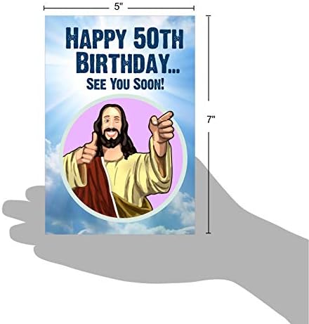NobleWorks - Смешно Поздравителна картичка на 50-та годишнина - Joking God Humor Milestone, 50-Годишната Картичка