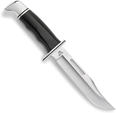 Buck Knives 119 Ловен нож Със Специално Фиксирано острие, Острието 6 420HC, Черна Фенольная ръкохватка в Кожена обвивка