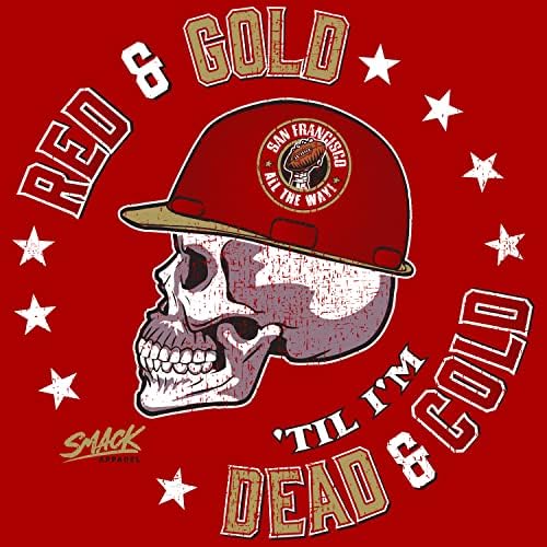 Тениска Red & Gold Til I ' m Dead and Cold за футболните фенове Сан Франциско (SM-5XL) (Червен hoody, малка)