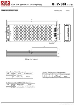 Meanwell UHP-500R-12 12 В 41,7 И 500 W Тънък Тип с led импулс източник на захранване на ПФК