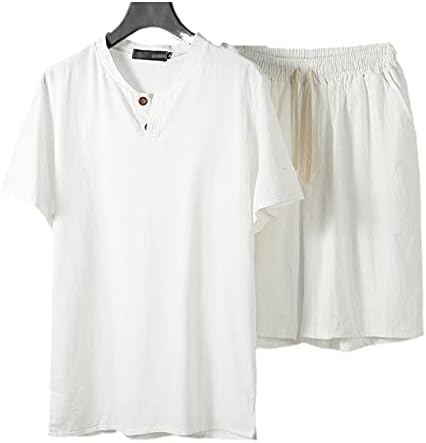 Мъжки Летен комплект, Тениска и Шорти, Мъжки Ежедневни Свободни Тениски Големи Размери, с кръгло деколте и Къс ръкав, Костюм