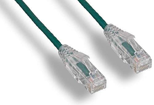RiteAV - ултра-тънък, Тестван Fluke мрежа Ethernet кабел Cat 6A висока плътност - Синьо - 0,5 фута (10 бр)