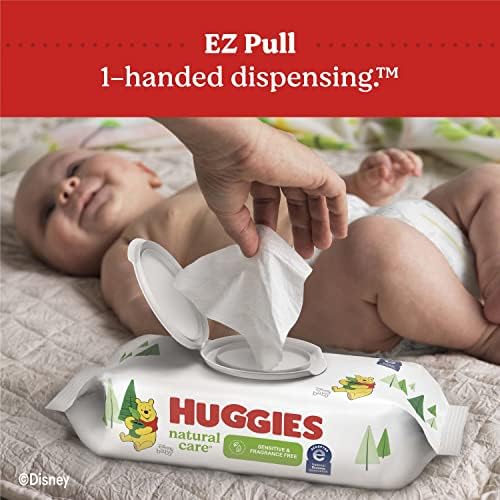 Бебешки кърпички Huggies Natural Care без ароматизатори, 552 Общо салфетки 184 (опаковка от 3 броя), Опаковката може да се