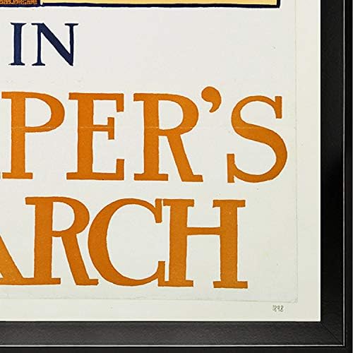 Художник Марк Твен в гравюре върху платно Harper 's March в рамка, 22,5 х 18,5, Мулти