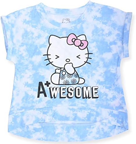 Модна тениска на Hello Kitty За момичета от 2 теми и Кратък комплект за отдих с Топ на експозиции Отпред