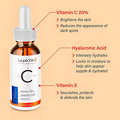 (1 опаковка) Концентриран серум с витамин С и хиалуронова киселина – Средство за премахване на тъмните петна по лицето и тялото, Актуализирани серум-коректори на тъ