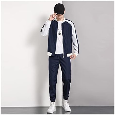 WSSBK Качулки, свитшоты, Мъжки пуловер, 2 броя, блузи и Панталони, Мъжки градинска облекло, спортно облекло (Цвят: A, Размер: XL Код)