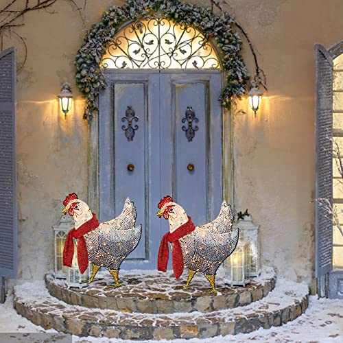 С Шал Празнични Украси Пиле Коледна Украса Коледна Украса Led светлини (Както е показано)