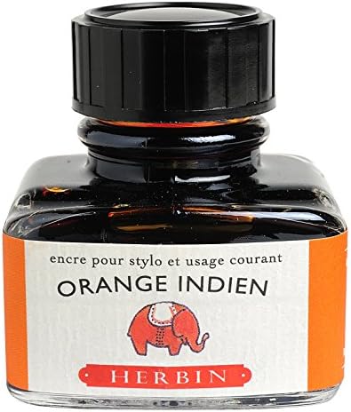Jacques Herbin - Ref 13057T - Мастила за Перьевых писалки и химикалки - Roller - Оранжеви Индийски - Флакон с обем