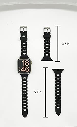 CUTTIEPET 2 опаковки тънки силиконови презрамки, съвместими с каишка на Apple Watch 38 мм 40 мм 41 мм/42 мм