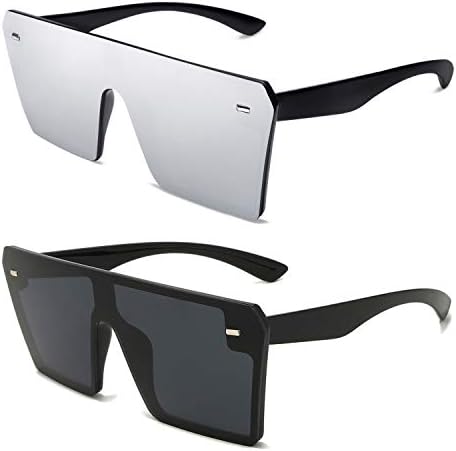 VANLINKER Голям Плосък Покрив Големи Слънчеви Очила Shield за Жени И Мъже С Квадратни Рамки Модни Нюанси VL9517