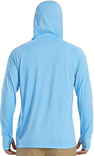 FASKUNOIE Мъжки Блузи UPF 50+, Слънчеви Ризи с Дълъг Ръкав, Защита от Акне, за Разходки, Риболов, Тренировки