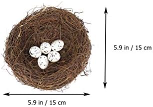 NUOBESTY 1 Комплект bird ' s Nest Декоративно Изкуствено Птичето Гнездо Яйце Декоративен Подпори Кръгли Птичи Гнезда