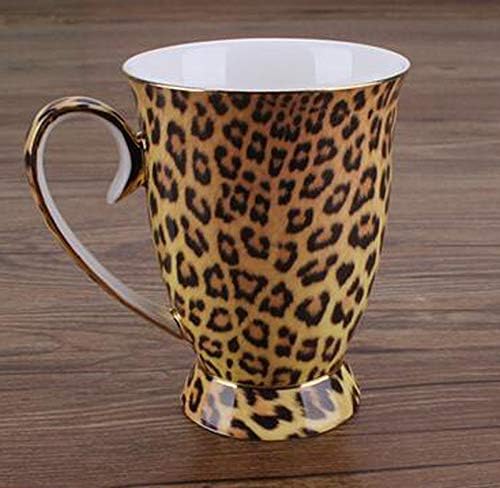 Порцеланова Чаена чаша YBK Tech Novelty, чашата за Кафе към 9 грама за Домашна кухня и Офис (Леопардовый разпечатки)