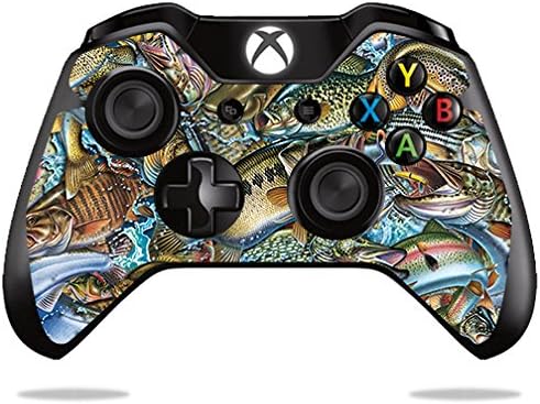 Кожата MightySkins, съвместим с контролера на Microsoft Xbox One или One S - Action Fish Puzzle | Защитен, здрав и уникален