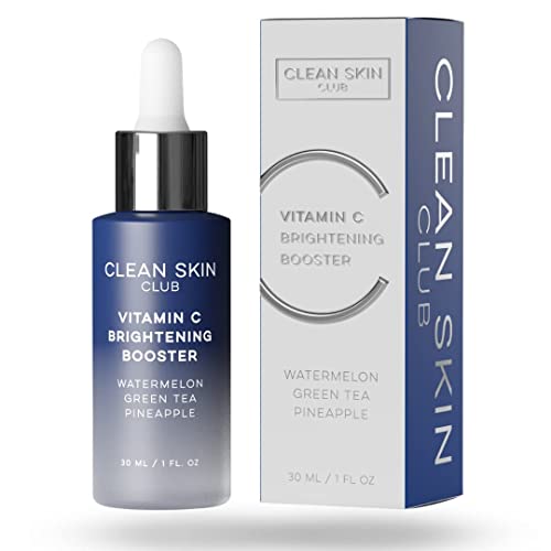 Clean Skin Club Серум с Витамин С и Осветляющий усилвател, Витамини A, E, D и K, анти-Стареене на Колаген Почистване Грижи