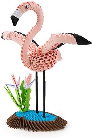 3D Оригами 501842 - 3D Оригами Фламинго - Красива 3D хартиена скулптура с запатентованными компоненти и лесно разбираеми