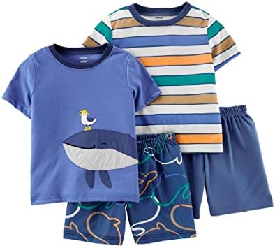 Памучни пижами Carter's, за бебета и малки момчета от 4 теми плътен cut (Кит Синята чайка, 3 години)