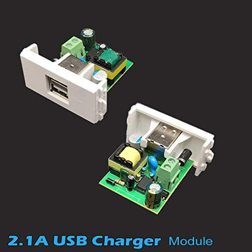 Стенни панела с конектор USB-зарядно устройство за 2 x 2.1 A + Модулен конектор за разпределение на звука 3RCA Keystone,