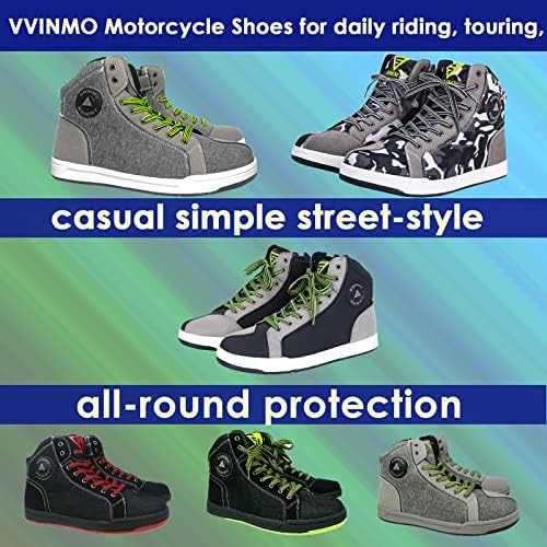 VVINMO/ Мъжки Мотоциклетът Бельо Обувки За каране Мотоциклетни Ботуши, Улични Високи туристически Обувки, с Кожена ключа кутия, лигавицата на Окото, Защита на глезени?