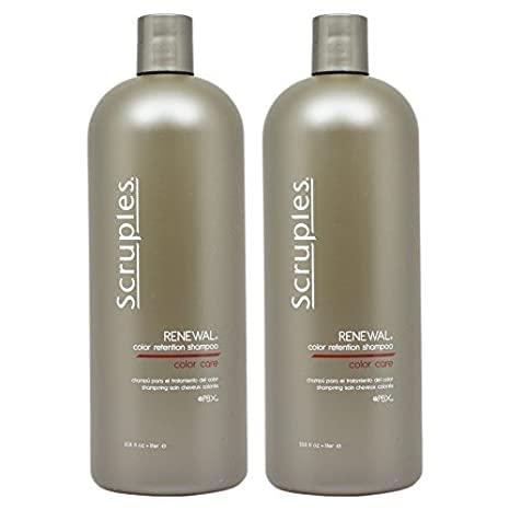 Шампоан за запазване на цвета на Scruples Renewal - За боядисана коса - Предпазва от избледняване на цвета - За мъже и жени с всякакъв цвят на косата - Опаковка от 2
