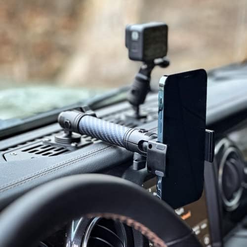 Стойка за телефон на платформата Bulletpoint RubiGrid Dash Mount за 2018 + Wrangler JL (НЕ 4xe) + 2020 + Планина за няколко устройства, съвместими с Gladiator - Jeep
