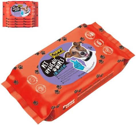 хигиенни кърпички за домашни любимци puppy crush Fresh Scent 30 листа (4 опаковки) Кърпички за грижа за лицето и ароматизация