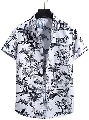 Мъжки ризи за голф YHAIOGS, Мъжки Хавайски Ризи, Мъжка Плажна Хавайски Приталенная Риза с копчета с принтом