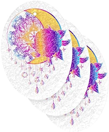ALAZA Moon Peony Rainbow Dreamcathcer Boho Натурална Гъба Кухненски Целлюлозные Гъба за миене на съдове, Санитарен възел и