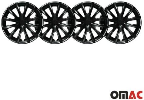 Джантите OMAC 16 Инча за Jeep Cherokee Черно и черни 4 бр. Капака Джанти - Шапки ступиц - Подмяна на външната повърхност на автомобилни гуми