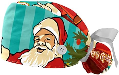 2 Опаковане на Коледни шапки за еднократна употреба-Ексфолианти за медицински Сестри, Дядо Коледа, Жена с Дълга Коса,