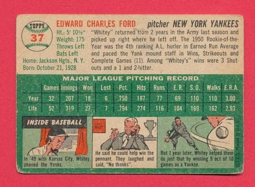 Good + Whitey Ford Hof 1954 Topps 37 Ретро Ню Йорк, Твърди, Но С Загнутым зона * tphlc - Реколта картички с надпис бейзбол