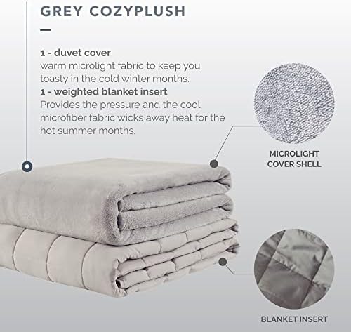 Утяжеленное одеяло супериор, което може да се пере със сменяем калъф, Размер Twin, в комплект 1 Плюшено калъфче Cozyheat