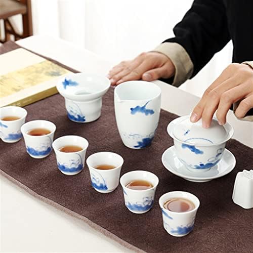 GENIGW Бял порцелан креативна ръчно рисувани чай кунг-фу капак на купата керамични чаена чаша пълен набор от