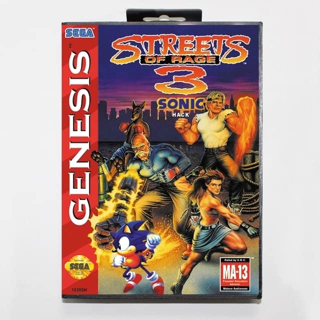 Streets Of Rage 3 Sonic Версия NTSC-САЩ 16-битова игрална карта MD С търговия на дребно скоростна Genesis-US BOX