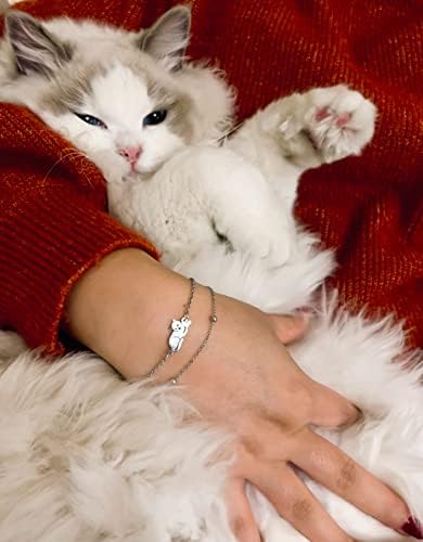 Подаръци за котки SOLICIEL за любителите на котки, Сладък Елегантен Многослоен Гривна, Забавни Идеи за Подарък
