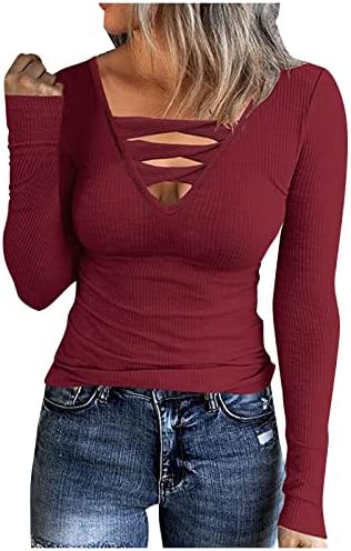 Дамски Пуловери Пролет 2023, Пухени Основни Тениски от Рубчатого Трикотаж, Модерен Случайни Пуловер, Пуловер