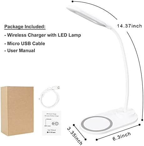 ZSEDP Настолна лампа За зареждане на телефон, С регулируема яркост, за защита на очите, Настолна лампа за четене, Led офис Настолна лампа, за да се учат (Цвят: сив, размер: