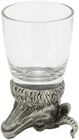 Чаша за уиски, дизайн на главата на животното, е тънка работа, стъклена чаша, забавна кулинарна за барове (бик)