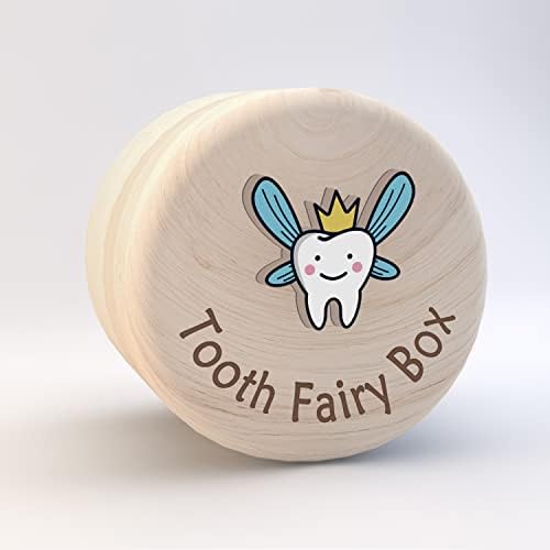 Скоростна Феята на Зъбките, за момчета и момичета, Дървена Кутия с 3D Дърворезба, Съхранява Подаръци за Загубени Зъби