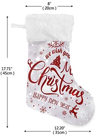 Коледни Чорапи ALAZA С Коледа и Нова Година, Класически Персонализирани Големи Чулочные Украса за семейни