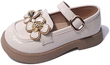 Обувки за момичета от кожа с Цветен Модел, Меки Обувки на Принцесата с Кръгла пръсти, Обувки на равна подметка (За деца/Малки