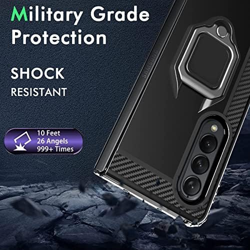 IMBZBK Предназначен за Samsung Galaxy Z Fold 3 Калъф, [Поставка със завъртане на 360 градуса] [Защита от военен клас] е Подходяща за магнитни автомобилни гарнитури, твърд калъф за К